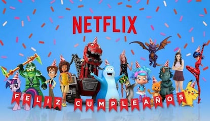 Personajes de Netflix felicitando el cumpleaños