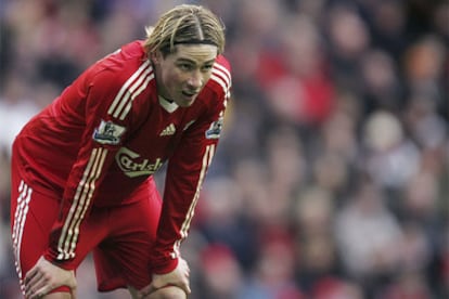 Fernando Torres, durante un partido con el Liverpool.