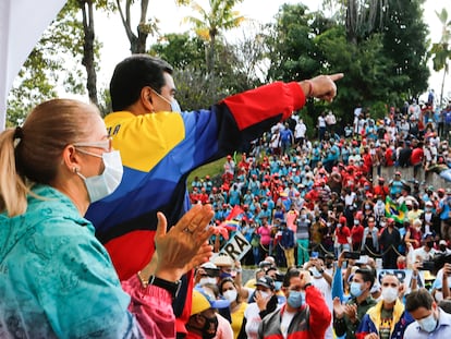 El presidente de Venezuela, Nicolás Maduro, participa en un acto con motivo del Día de la Juventud en el palacio presidencial de Miraflores, Caracas (Venezuela), el pasado 12 de febrero.