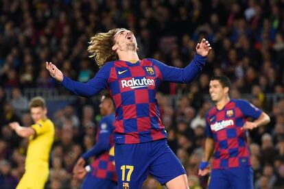 Antoine Griezmann celebra el tercer gol de su equipo.