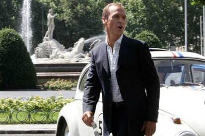 Michael Keaton, ayer en Madrid durante la presentación de <i>Herbie a tope</i>.