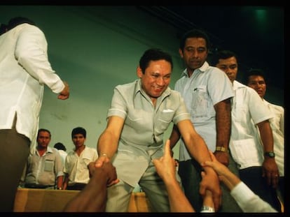 Manuel Antonio Noriega, en un mitin en 1988.