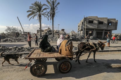 Rafah, sur de la franja de Gaza, este jueves. 