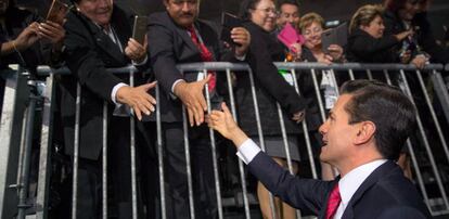Peña Nieto durante un acto con servidores públicos este jueves