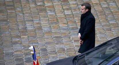 El presidente Macron, el lunes en París