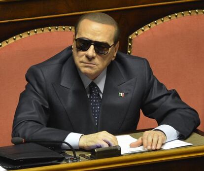 Silvio Berlusconi, en el Senado italiano en marzo, en Roma. 