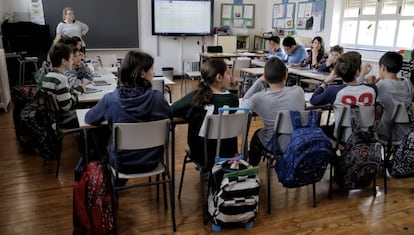 Alumnos de un colegio público en Madrid. 