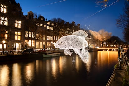 Obra de Cédric le Borgne en el Amsterdam Light Festival.