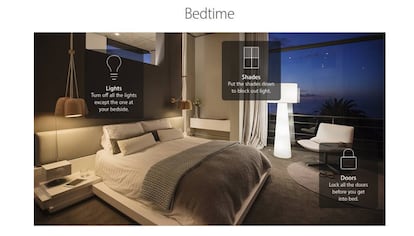 Recreación de una habitación controlada con Siri y Home.