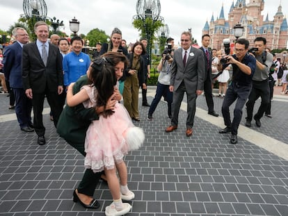 U.S. Secretary of Commerce Gina Raimondo at Shanghai Disneyland in China on Wednesday.