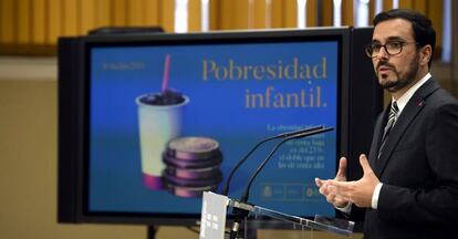 El ministro de Consumo, Alberto Garzón, ofrece una rueda de prensa sobre los resultados del estudio de Vigilancia del Crecimiento, Alimentación, Actividad Física, Desarrollo Infantil y Obesidad en España (Aladino 2019)
 