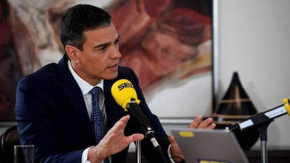 El presidente del Gobierno en funciones, Pedro Sánchez, durante su entrevista en la Cadena SER este jueves.