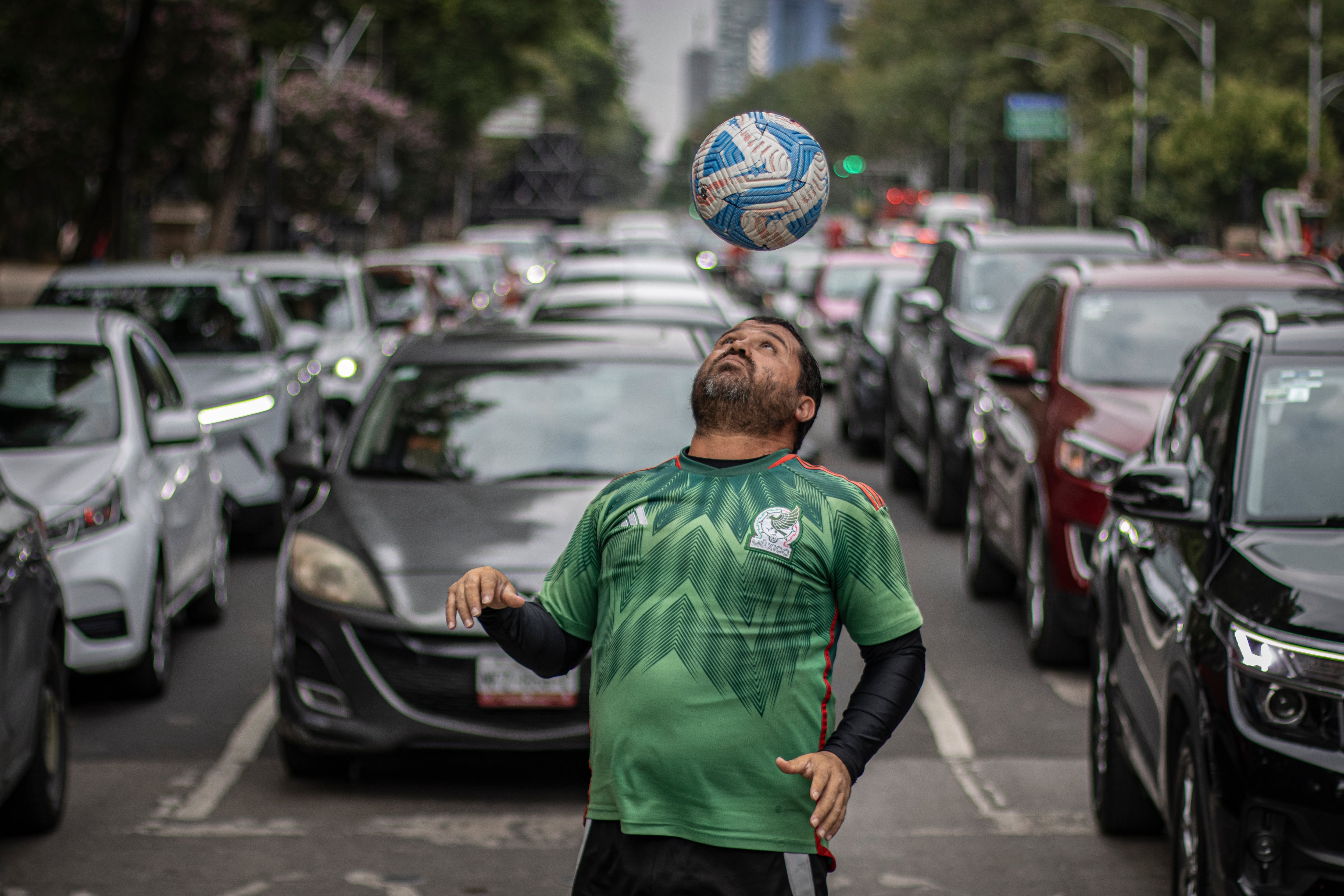 Diego Carmona en Paseo de la Reforma este jueves.