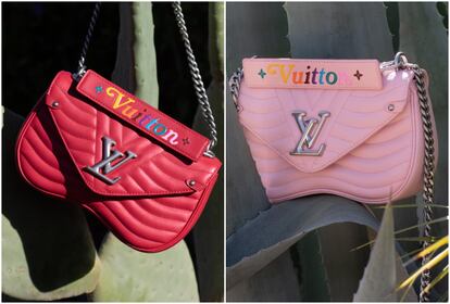 Louis Vuitton recupera el universo inconformista y colorido de la ‘New Wave’ incorporando nuevos modelos a su colección. En la imagen, los bolsos New Wave MM elaborados en piel acolchada de ternera, en Smoothie Pink y en Escarlata. Precio: 1.680 €.