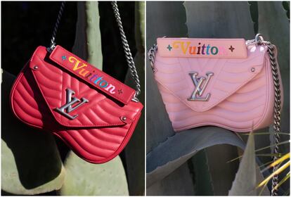 Louis Vuitton recupera el universo inconformista y colorido de la ‘New Wave’ incorporando nuevos modelos a su colección. En la imagen, los bolsos New Wave MM elaborados en piel acolchada de ternera, en Smoothie Pink y en Escarlata. Precio: 1.680 €.