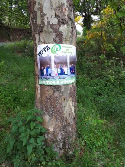 Cartel en Xunqueira.