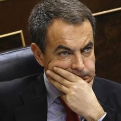 Rodríguez Zapatero, durante una comparecencia en el Congreso de los Diputados.