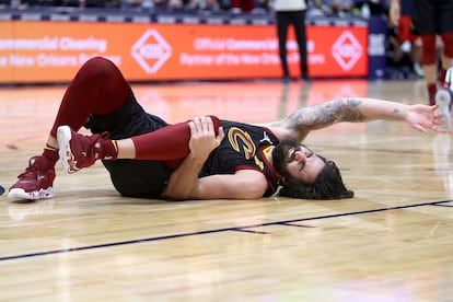 Ricky Rubio, cuando en diciembre de 2021 sufrió la rotura del ligamento cruzado de la rodilla izquierda.