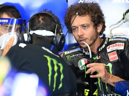 Valentino Rossi, durante el test que realizaron todos los equipos este miércoles en Jerez.