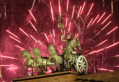 La estatua de la Cuadriga en Berlín, Alemania.