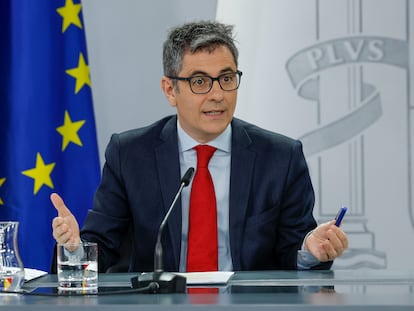 El ministro de la Presidencia, Relaciones con las Cortes y Memoria Democrática, Félix Bolaños, en La Moncloa en abril.