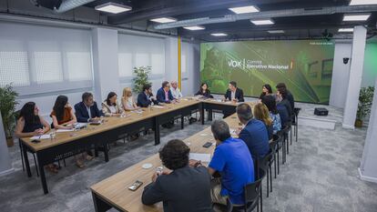 Reunión extraordinaria del Comité Ejecutivo Nacional de Vox, celebrada el pasado jueves en Madrid.
