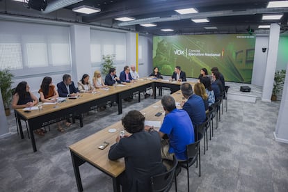 Reunión extraordinaria del Comité Ejecutivo Nacional de Vox, celebrada el pasado jueves en Madrid.