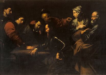 Ribera pint esta <i>Negacin de san Pedro</i> entre 1615-16. Como la mayora de las obras expuestas, est fuera de Espa?a, en este caso, Roma.