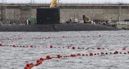 El submarino nuclear brit&aacute;nico Trenchant, en la base naval Gibraltar.