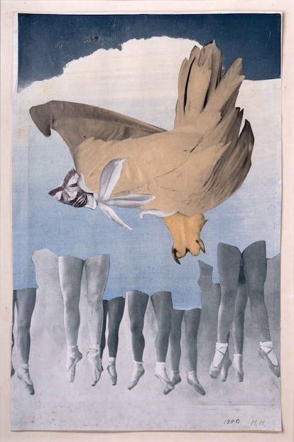 Photomontage 'Never keep both feet on the ground' (1940), one of the works that can be seen in the exhibition in Vienna.