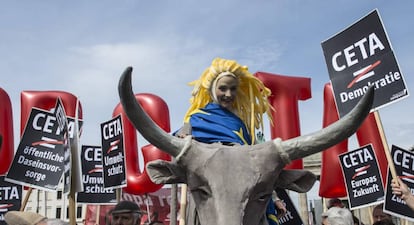 Protesta contra el CETA en Berlín.