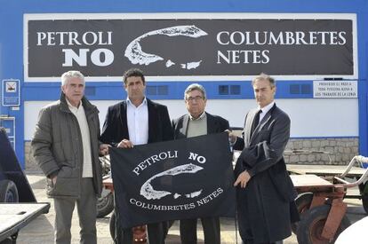 Los presidentes de las federaciones de cofrad&iacute;as de pescadores de Castell&oacute;n, Valencia y Alicante.
