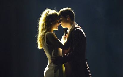 Amaia y Alfred, durante el primer ensayo de Eurovisión.