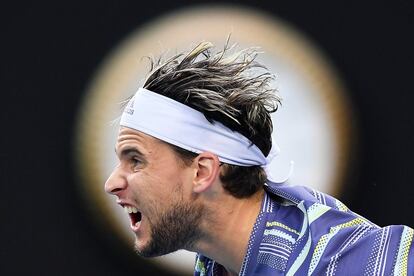 El tenista austriaco Dominic Thiem, durante la partido frente al serbio Novak Djokovic.