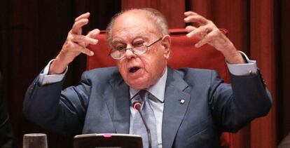 Jordi Pujol a la compareixença al Parlament, el 26 de setembre.