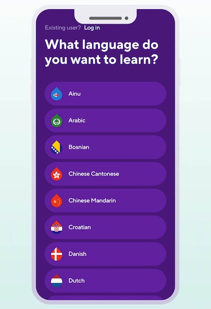 Elegir idioma en Drops