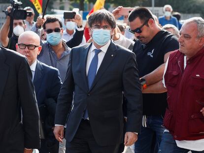 Carles Puigdemont llega al tribunal de apelación de Sassari el pasado 4 de octubre, en Cerdeña.