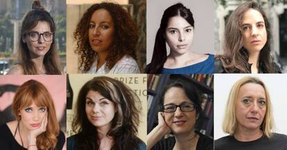 Desde la izquierda, arriba, Leticia Dolera, Najat el Hachmi, Margarita García Robayo, Cristina Morales y, abajo, Paula Bonet, Caitlin Moran, Marta Sanz y Virginie Despentes.