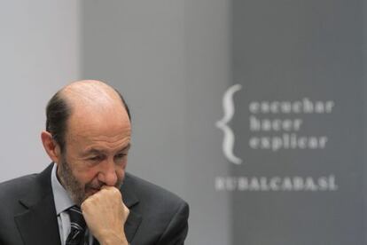 El candidato del PSOE a la presidencia del Gobierno, Alfredo Pérez Rubalcaba