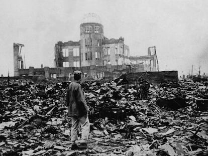 Hiroshima tras la bomba at&oacute;mica en 1945.