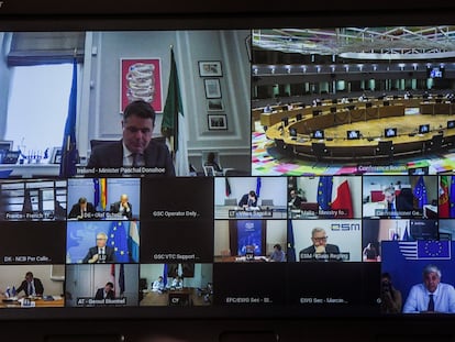 Videoconferencia del Eurogrupo de este jueves.
