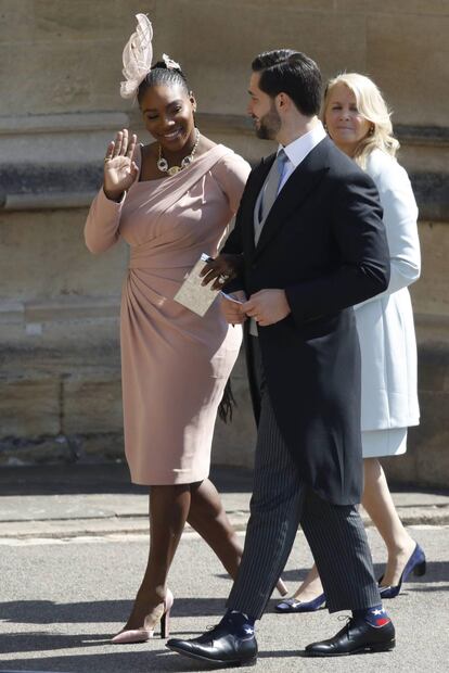 Serena Williams y Alexis Ohanian, a su llegada a la boda de Enrique de Inglaterra y Meghan Markle.