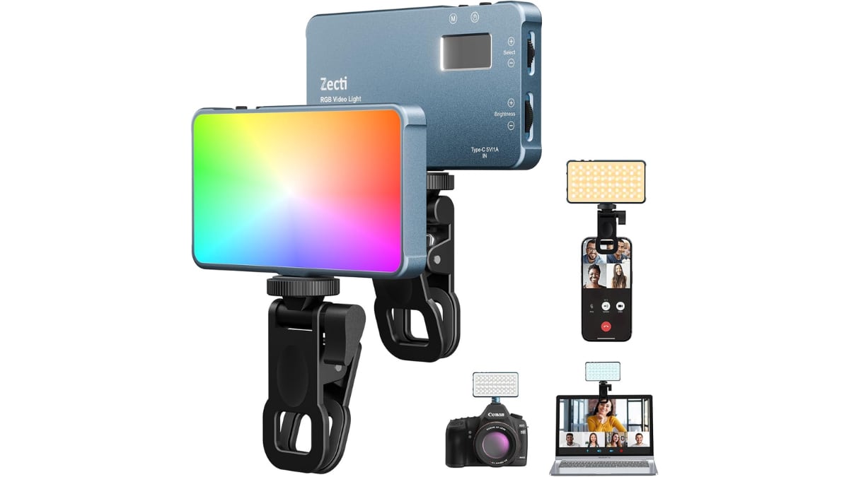 Luz led portátil con pinza para el móvil.