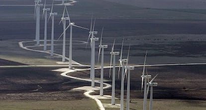 Aerogeneradores en uno de los parques de Tarifa