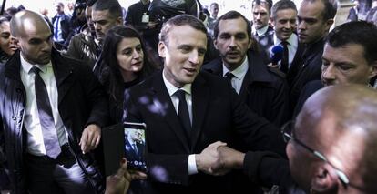 El presidente electo francés, Emmanuel Macron, en un acto en París este miércoles.