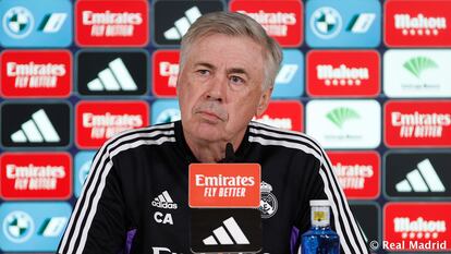 Carlo Ancelotti, este sábado en Valdebebas.