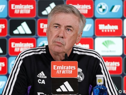 Carlo Ancelotti, este sábado en Valdebebas.