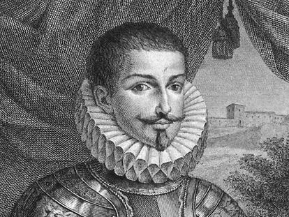 Grabado del VII Conde de Lemos, Pedro Fernández de Castro, realizado por Nicolas Besanzon en el siglo XVIII.