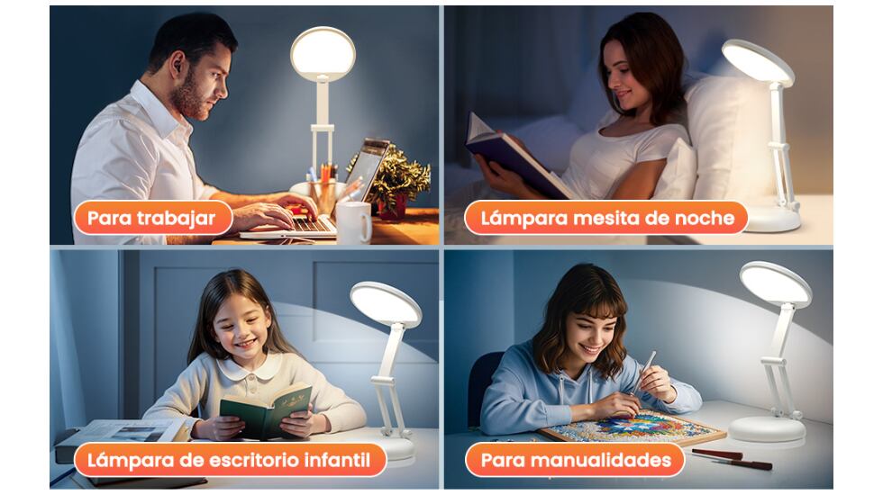 Este flexo portátil se puede usar para realizar diferentes actividades.