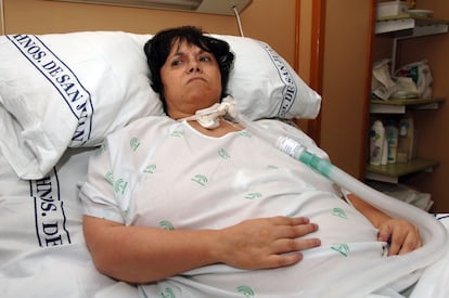 Inmaculada Echevarría, enferma de distrofia muscular progresiva, en 2006.